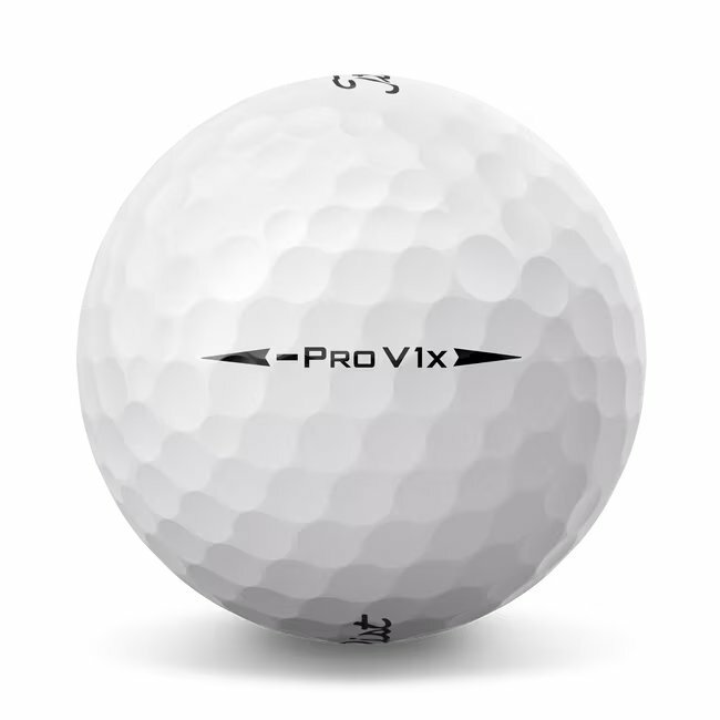 Titleist ProV1x Left Dash golfballen met logo, het lijntje op de Titleist golfbal