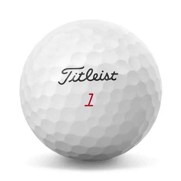 Titleist ProV1x Left Dash golfballen met logo, het logo van Titleist afgebeeld op de bal
