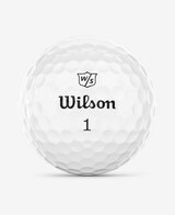 Wilson Triad golfballen met logo, het logo van Wilson afgebeeld op de bal
