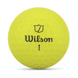 Gele Wilson Staff Model golfballen met logo, het logo van Wilson afgebeeld op de bal