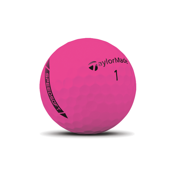 Roze TaylorMade Speed Soft, het logo van Taylormade op de golfbal